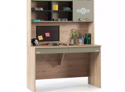 Garnitur Schreibtisch Set Holz Tisch Bücherregal Grün Kinderzimmer